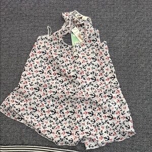 Lagaci Nautical Anchor Print Top